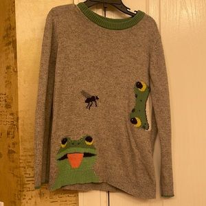 Mini Boden warm Frog sweater size 7-8 GUC